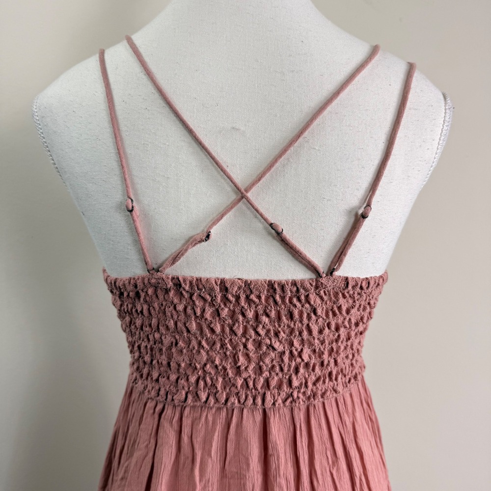 Free People FP One Adella Slip Dress Dusty Rose Pink Lace Boho Mini Small NWT - Picture 6 of 9